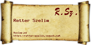 Retter Szelim névjegykártya